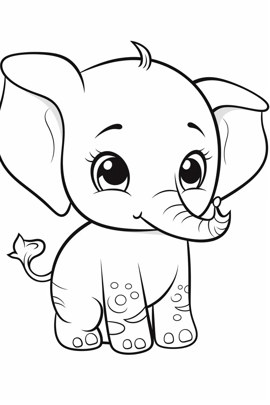 Easy baby elephant coloring pages free printable