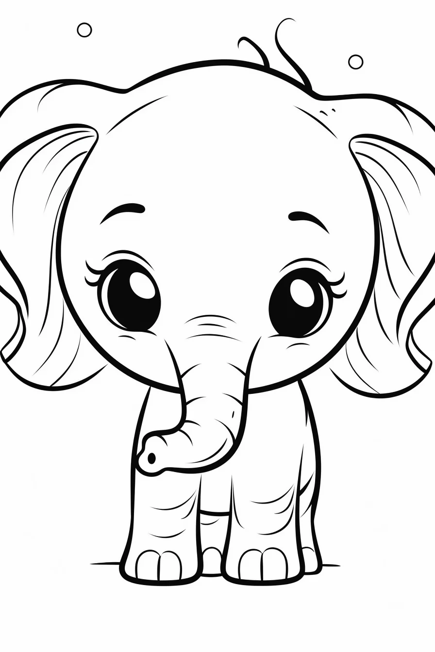 Easy baby elephant coloring pages printable