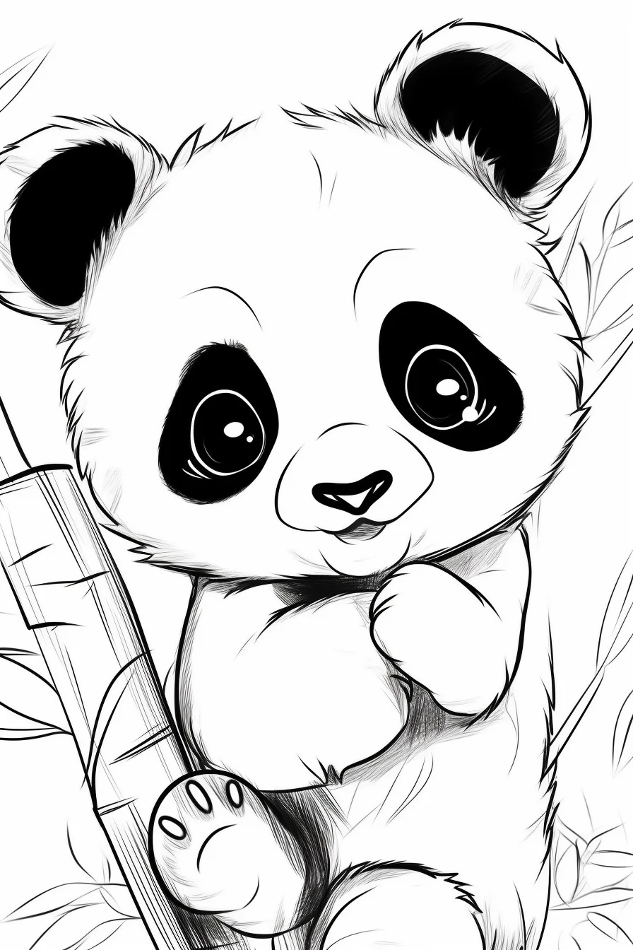Easy baby panda coloring pages free printable