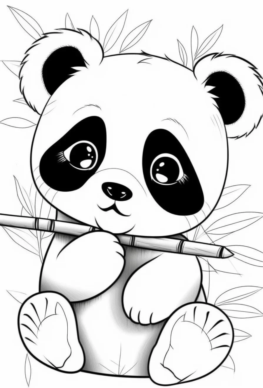 Easy baby panda coloring pages printable