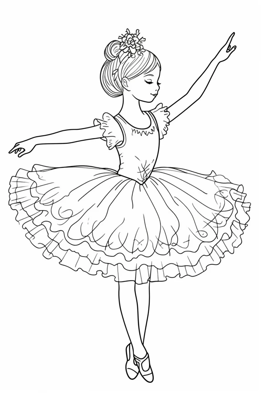 Easy ballerina coloring pages