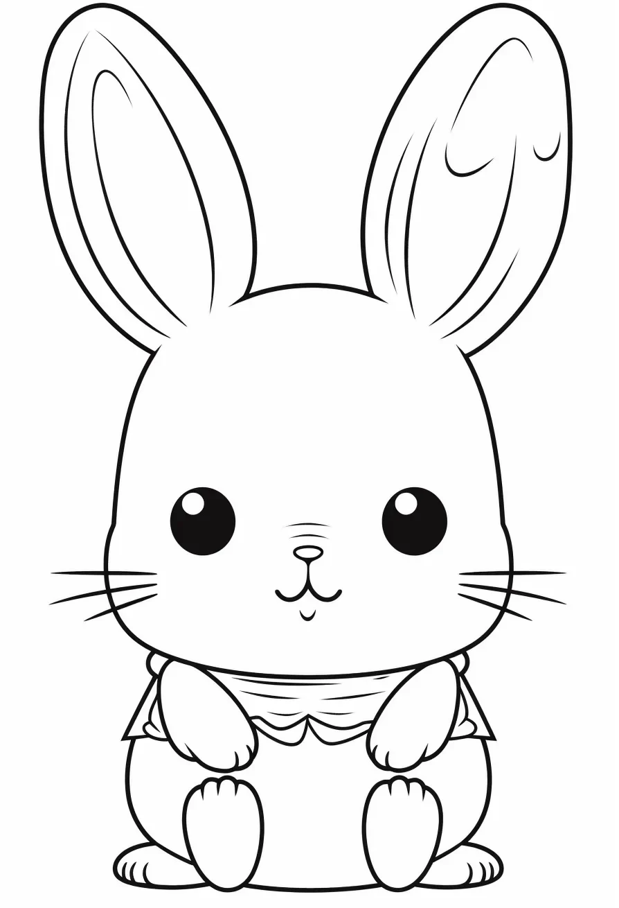 Easy bunny spring coloring pages