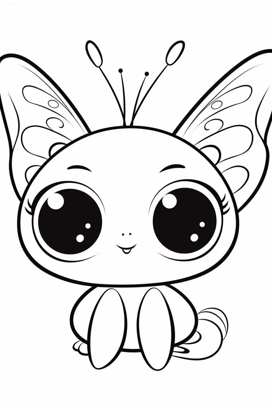 Easy butterfly spring coloring pages