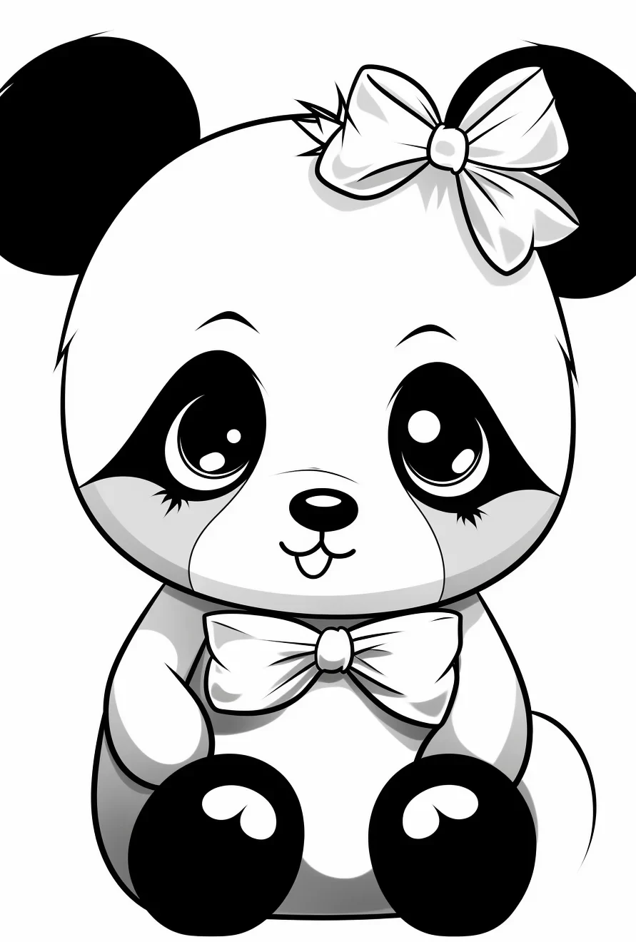 Easy cute baby panda coloring pages free