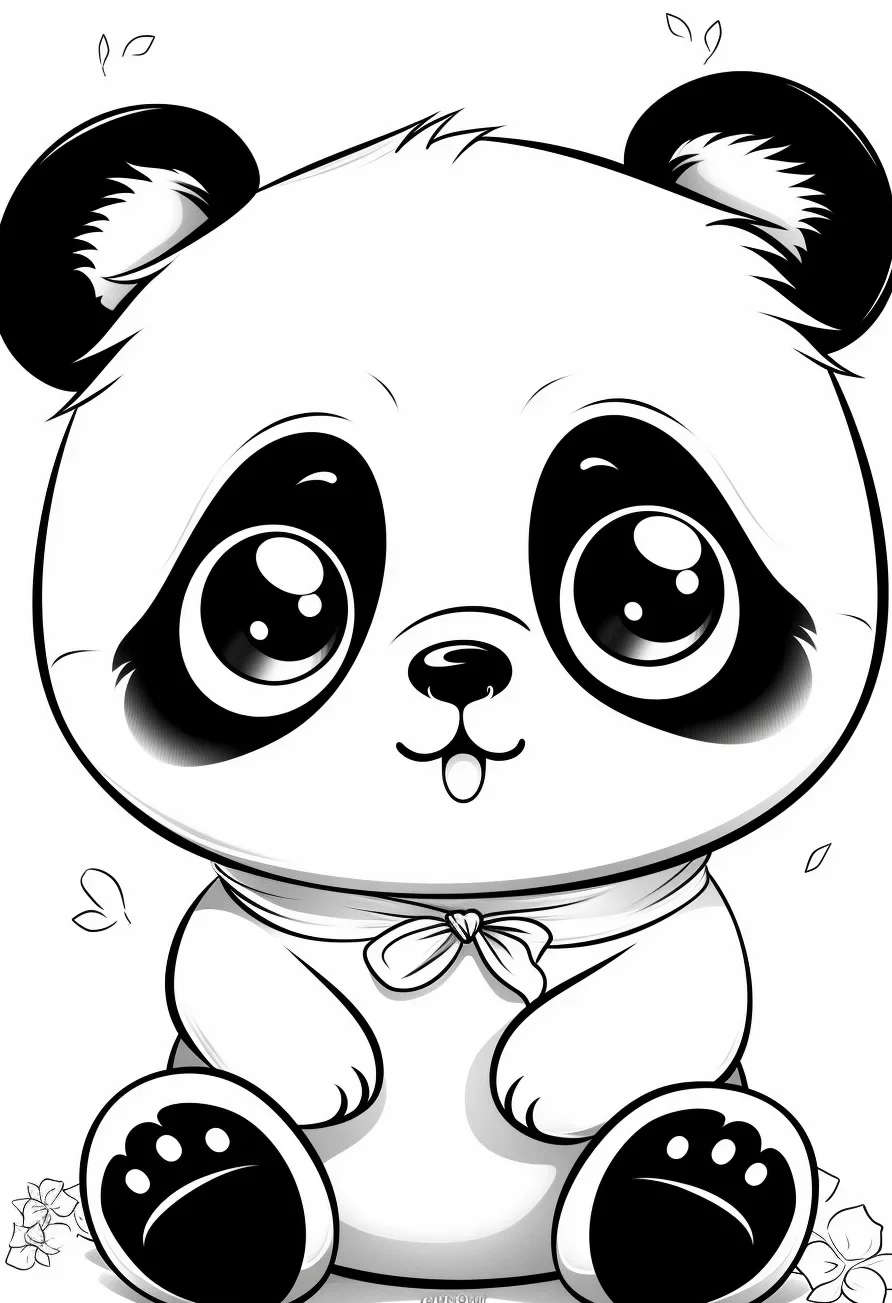 Easy cute baby panda coloring pages free printable