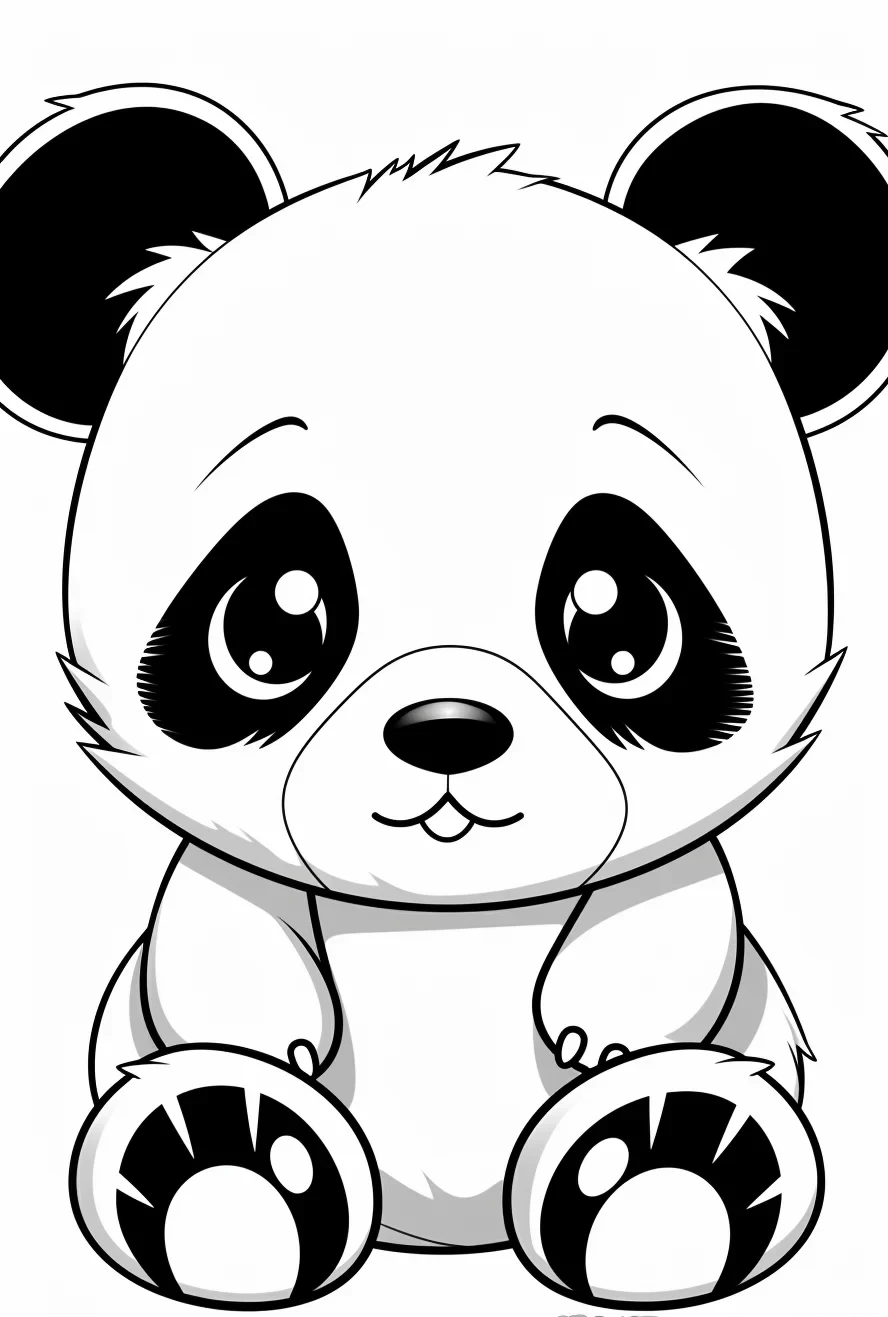 Easy cute baby panda coloring pages printable