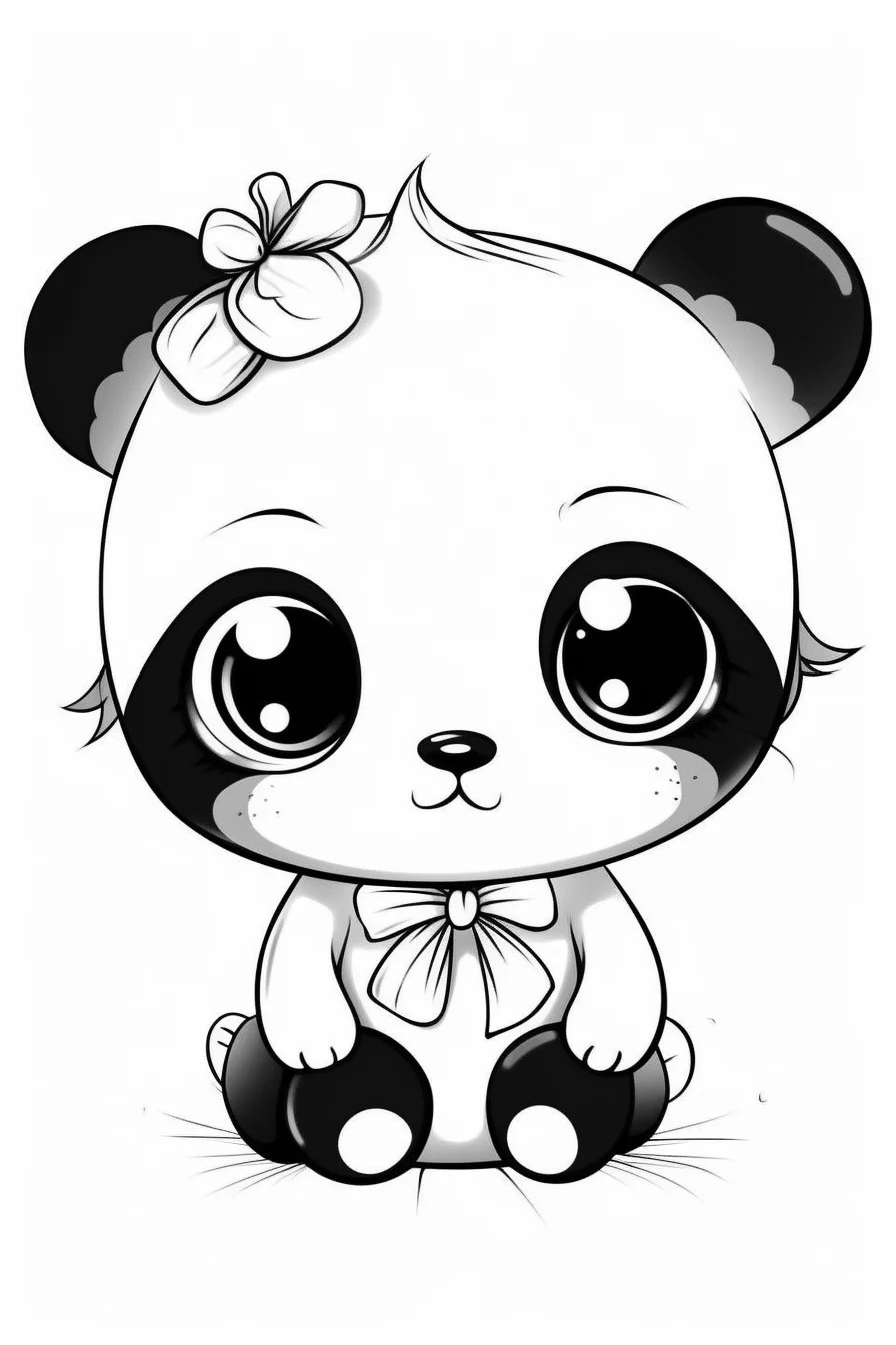 Easy cute baby panda coloring pages