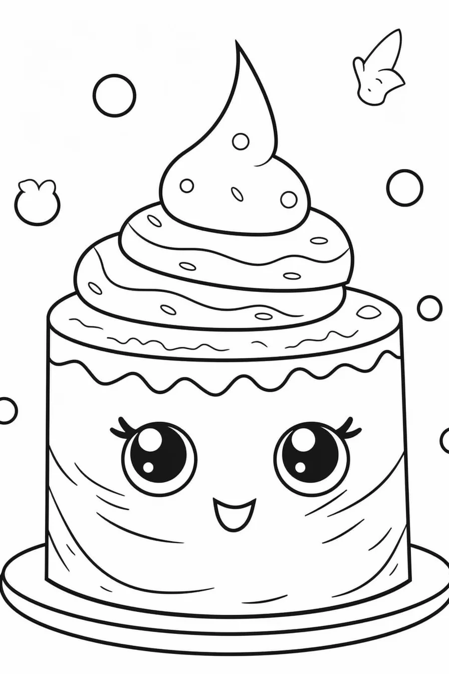 Easy cute happy birthday coloring pages