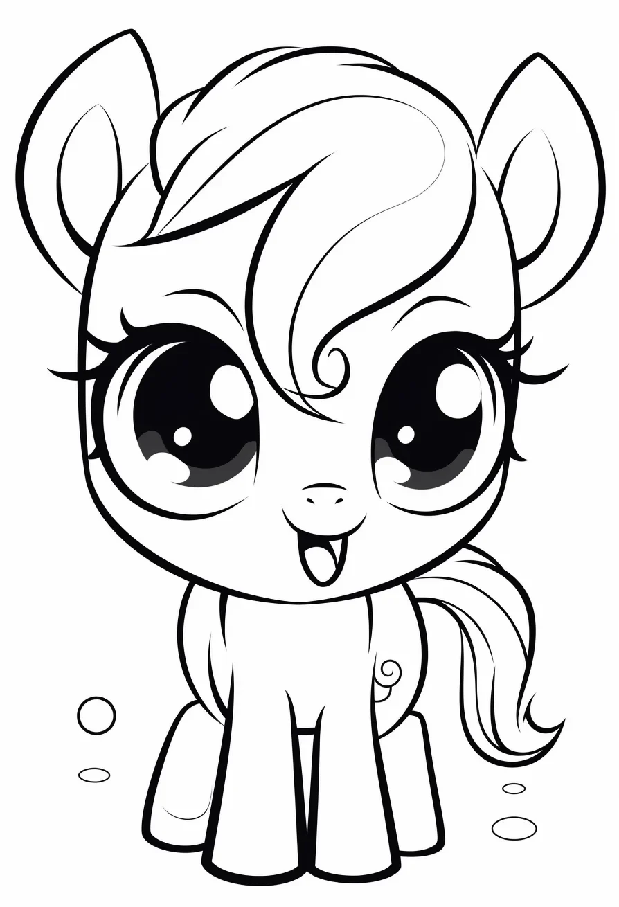 Easy cute horse coloring pages printable