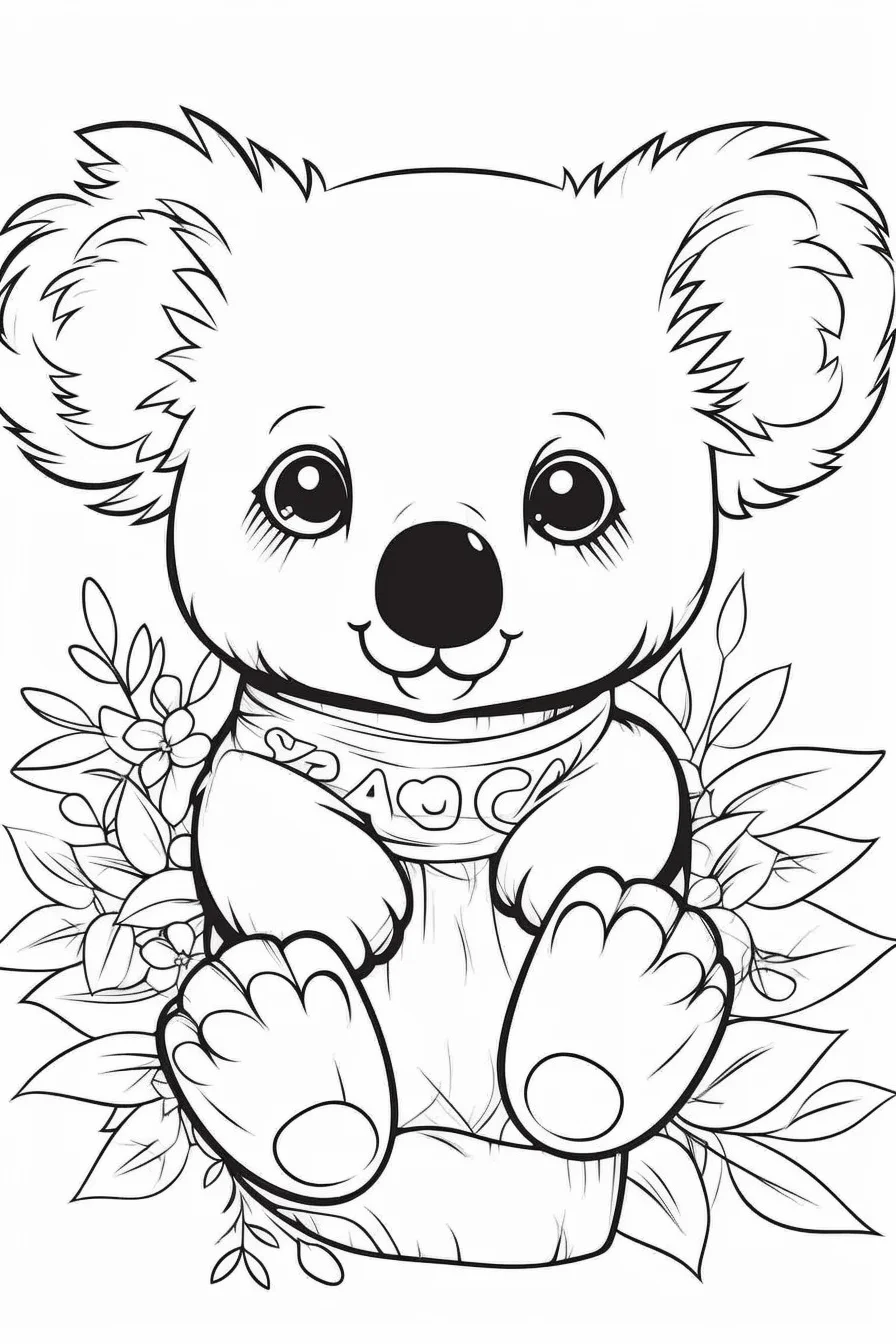Easy cute koala coloring pages
