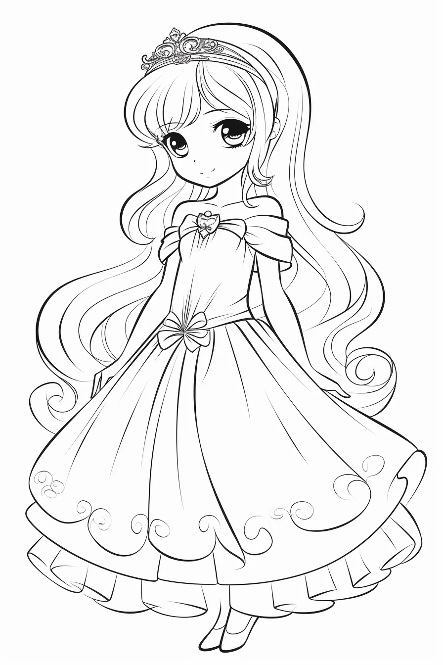 Easy cute princess coloring pages free printable