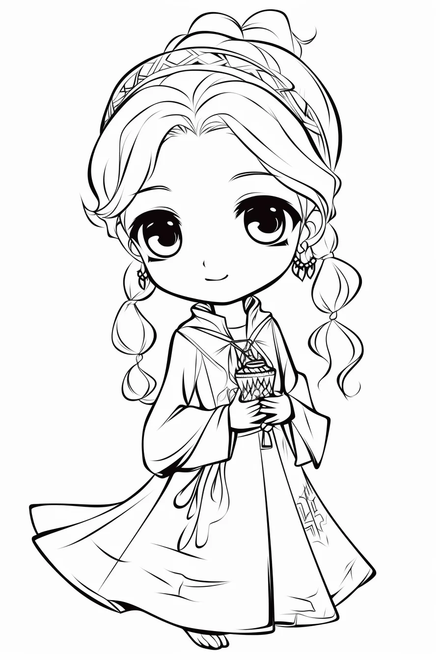 Easy cute princess coloring pages