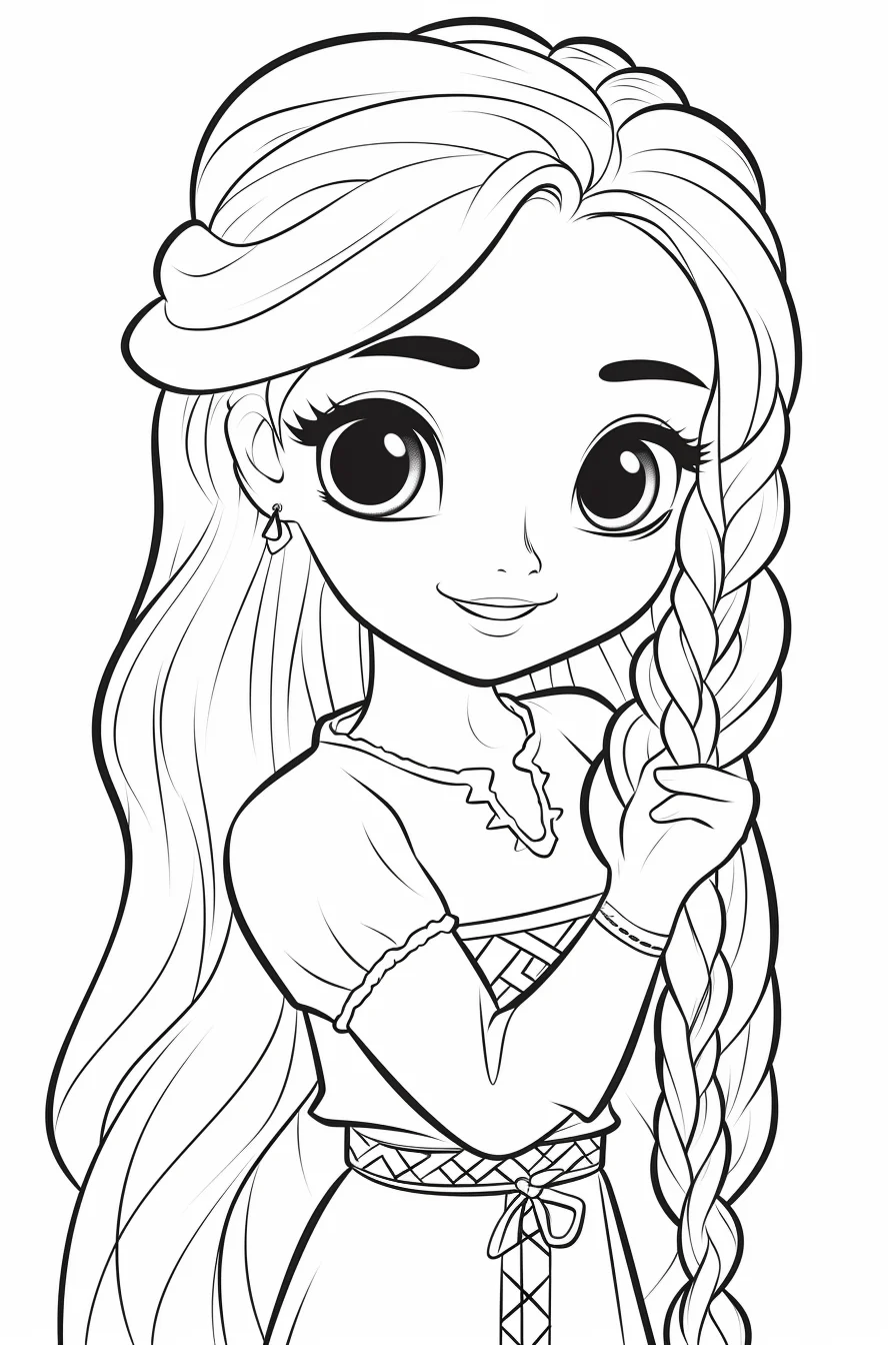 Easy cute rapunzel coloring pages free printable