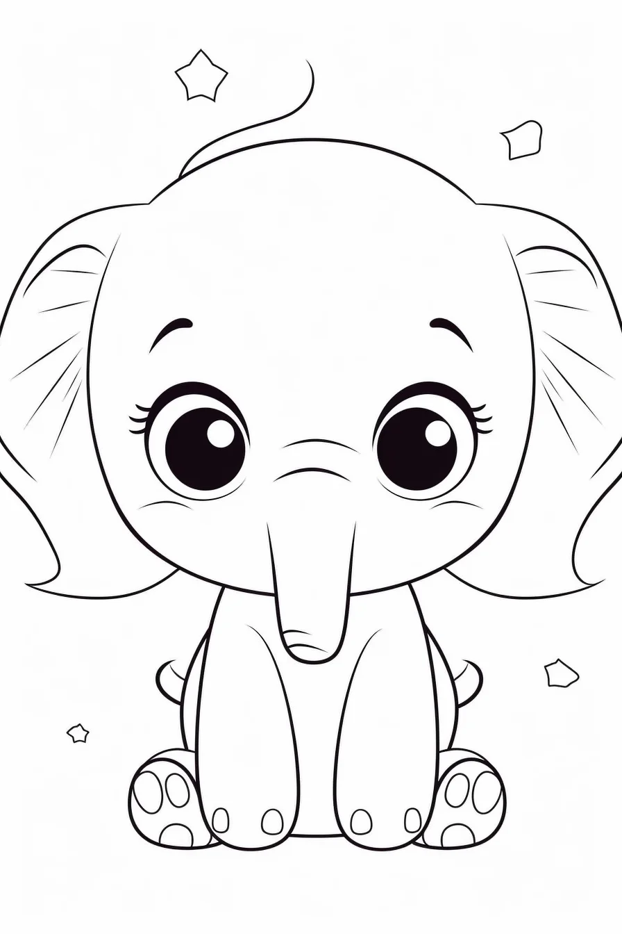 Easy elephant coloring pages free printable