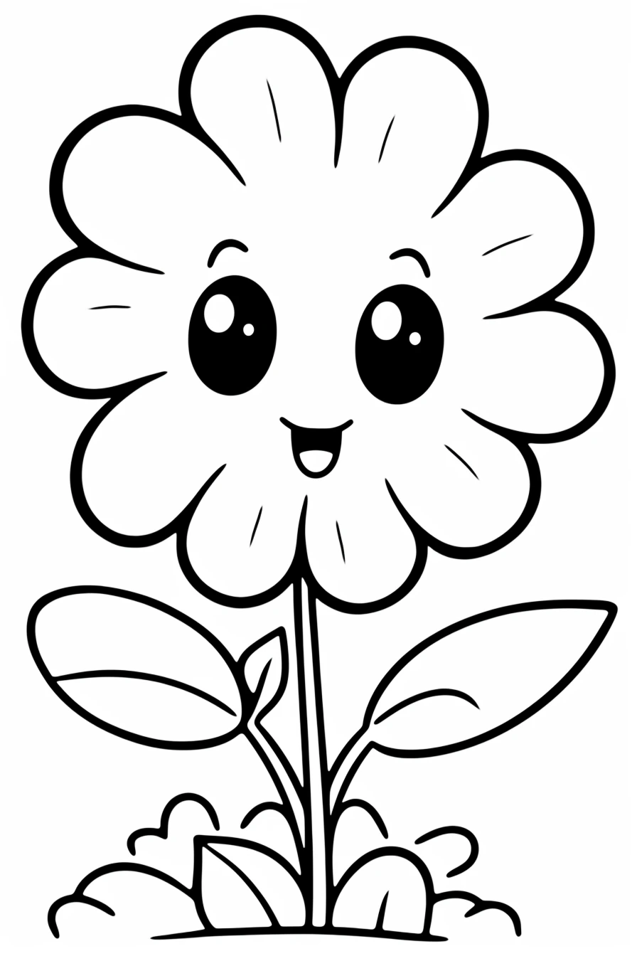 Easy flower coloring pages for toddlers