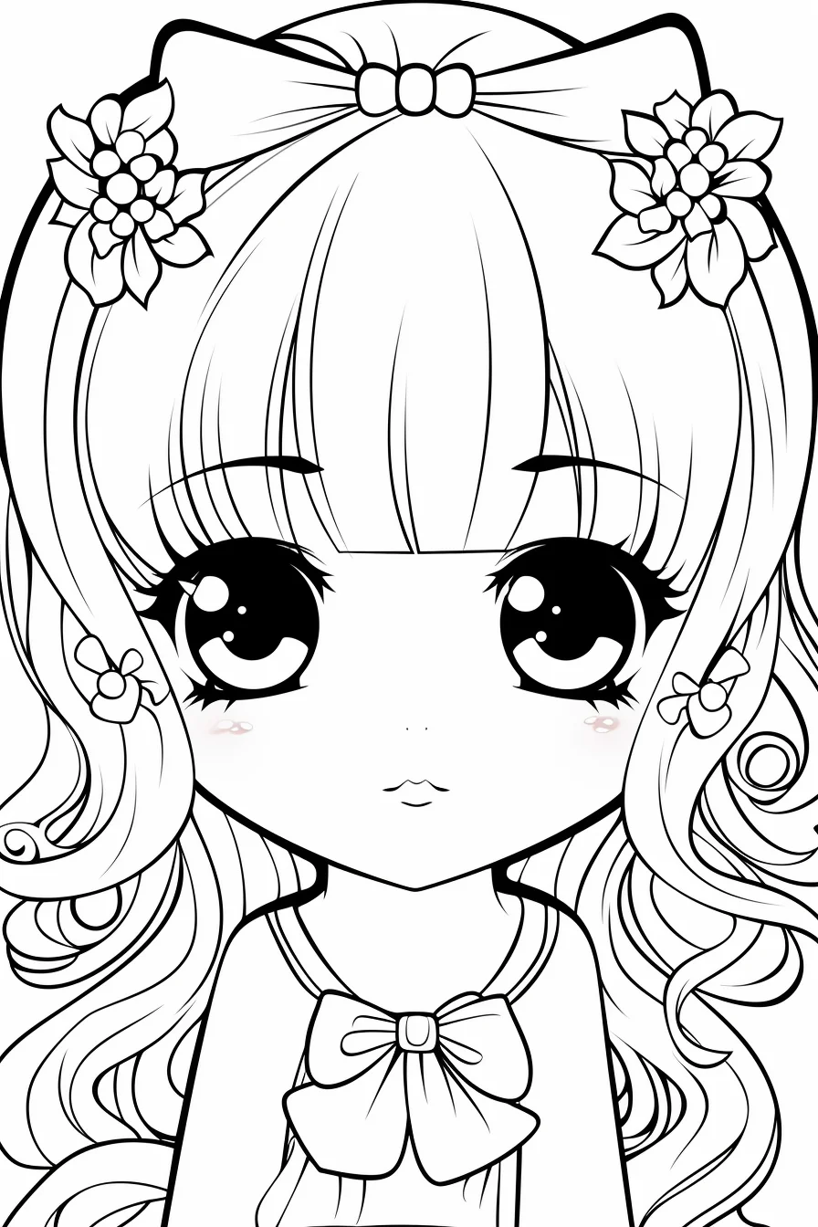 Easy kawaii coloring pages
