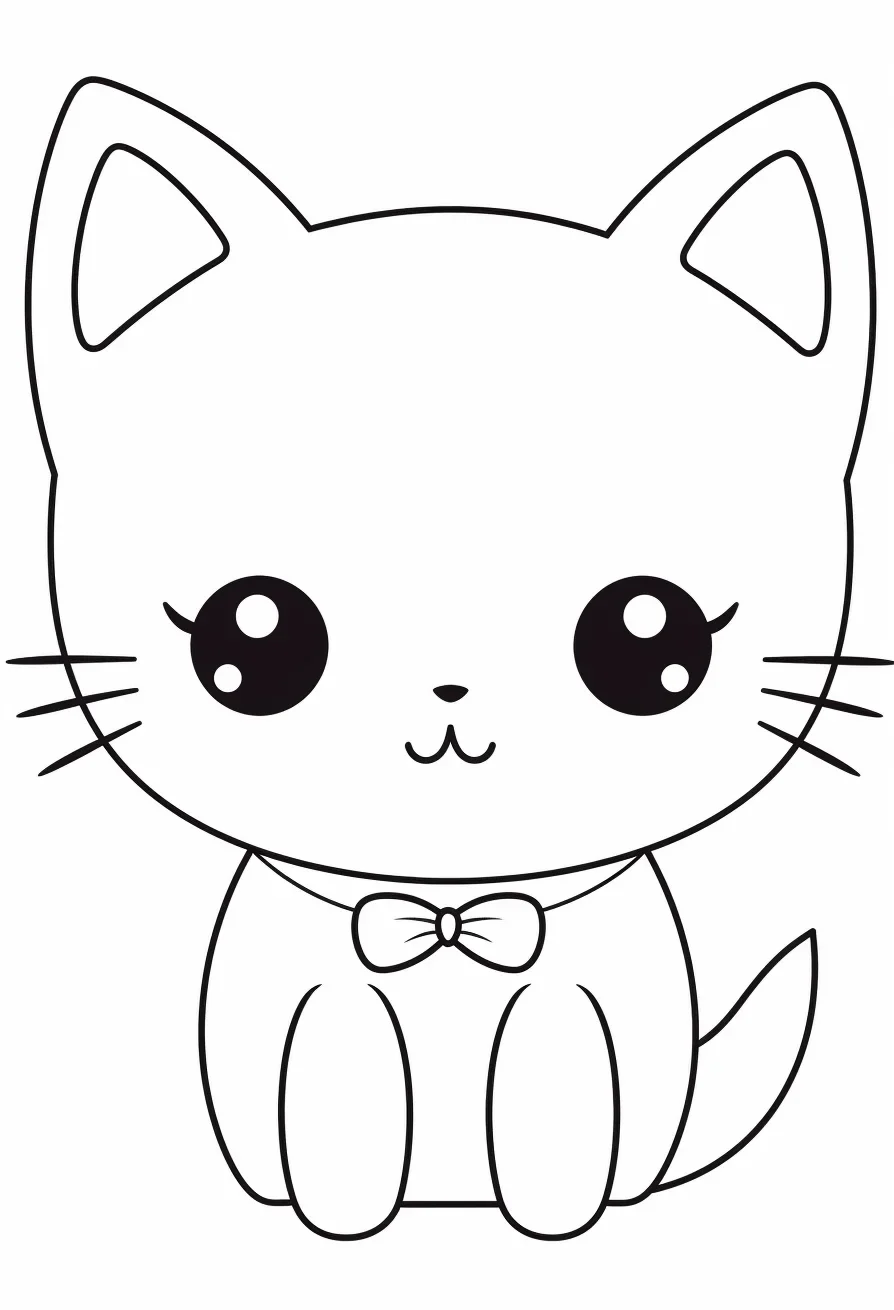 Easy kitty coloring pages free