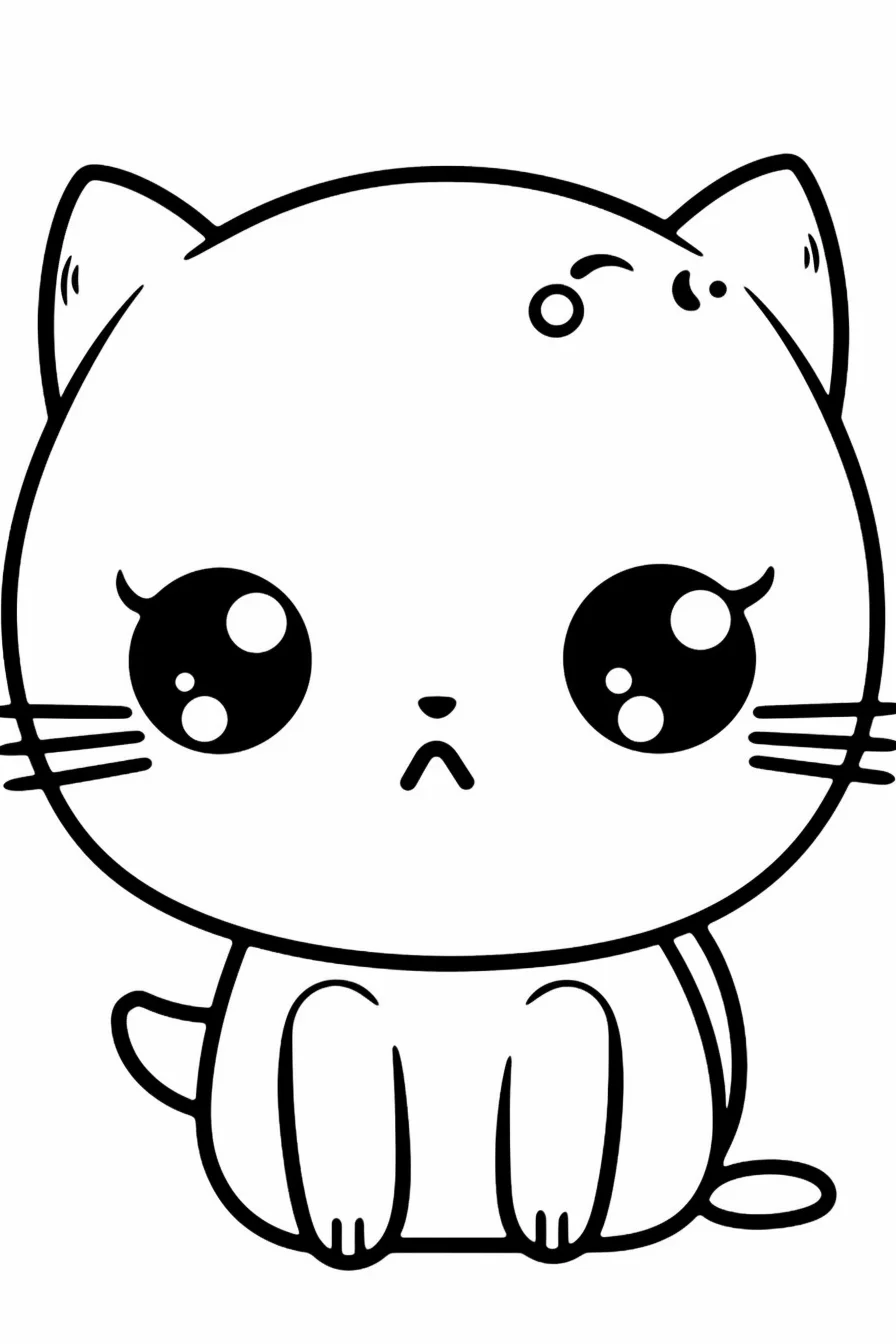Easy kitty coloring pages free printable