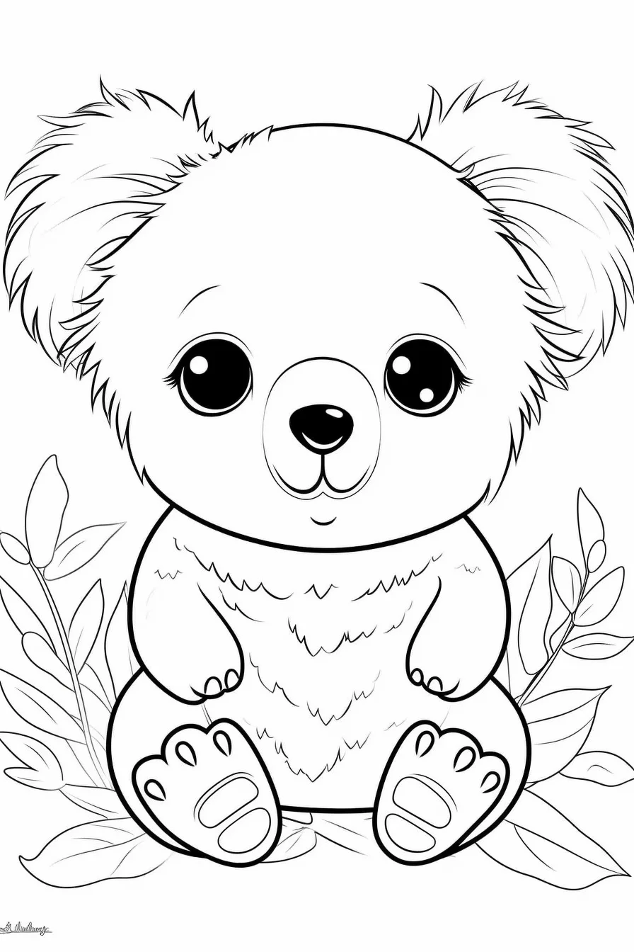 Easy koala coloring pages