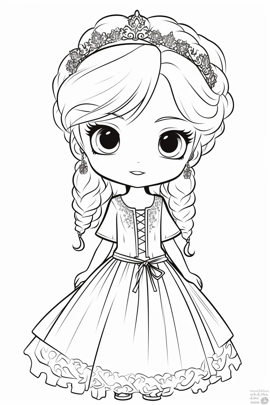 Easy princess colouring pages