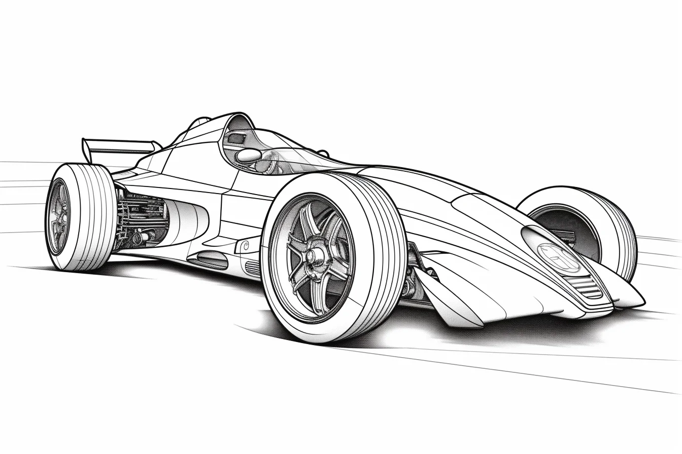 Easy race car coloring pages