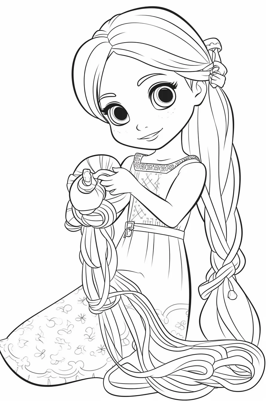 Easy rapunzel coloring pages free printable