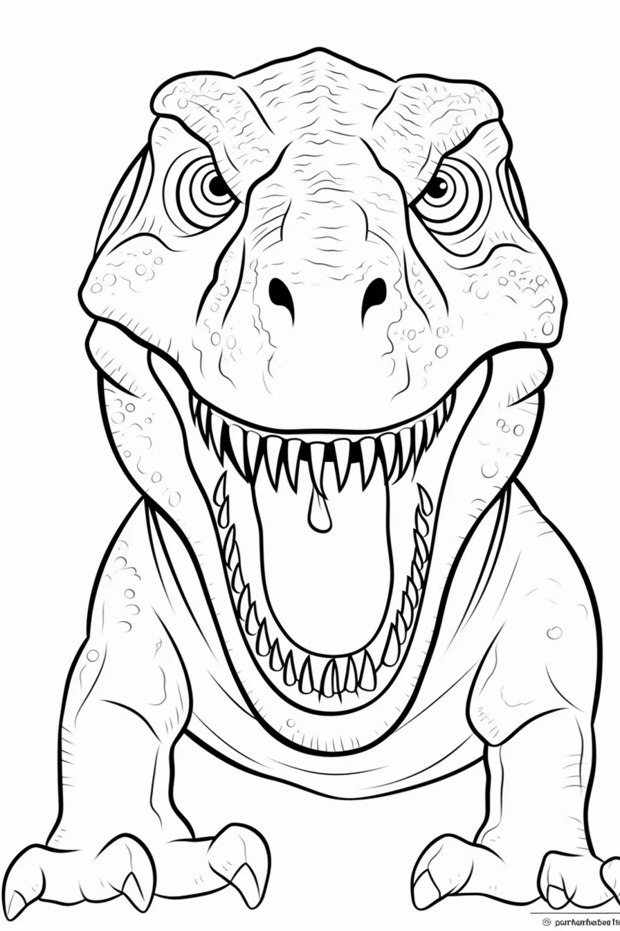 Easy t-rex coloring pages