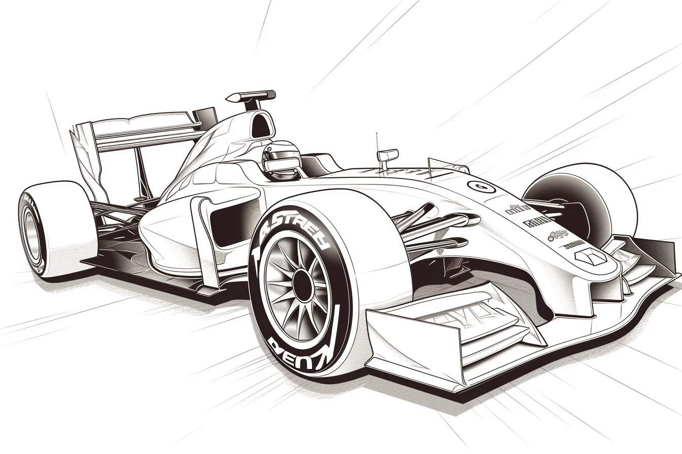 F1 race car coloring pages