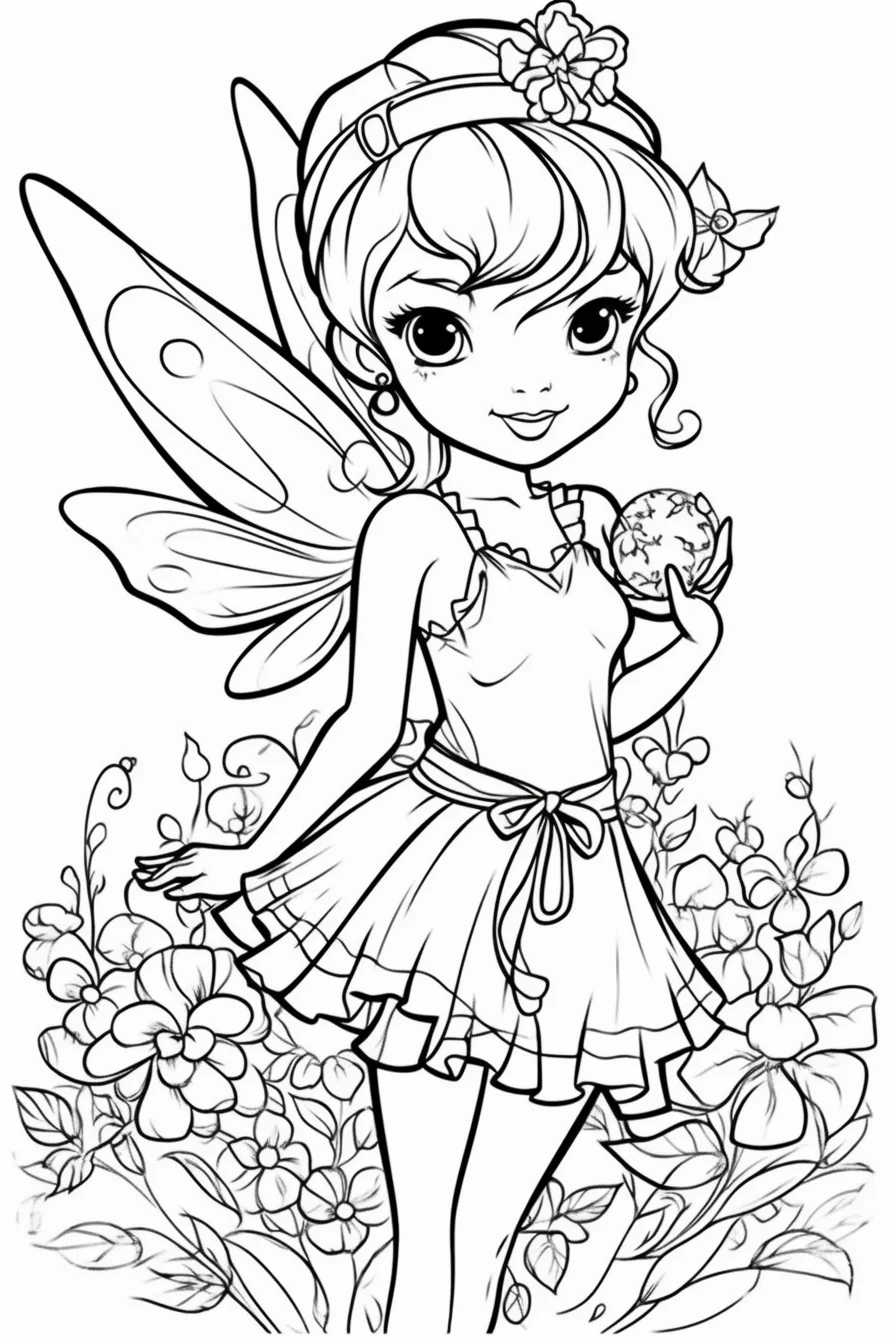 Fairy Tinkerbell Coloring Pages Free Printable