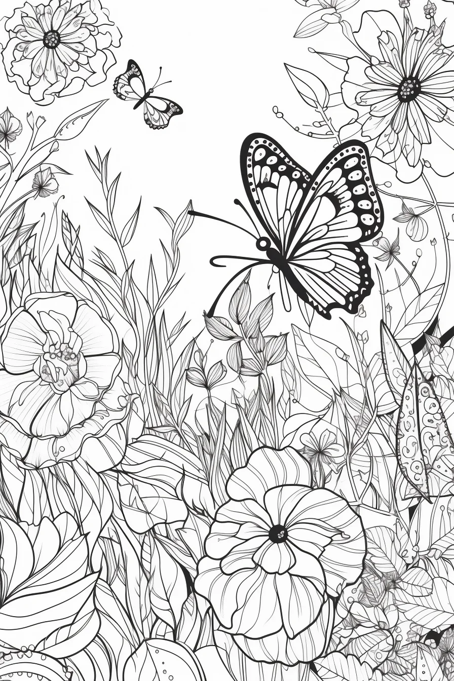 Flower coloring pages for teens