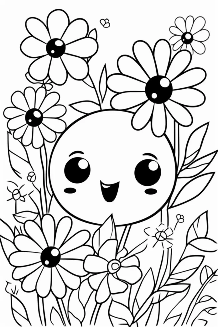 Flower spring coloring pages