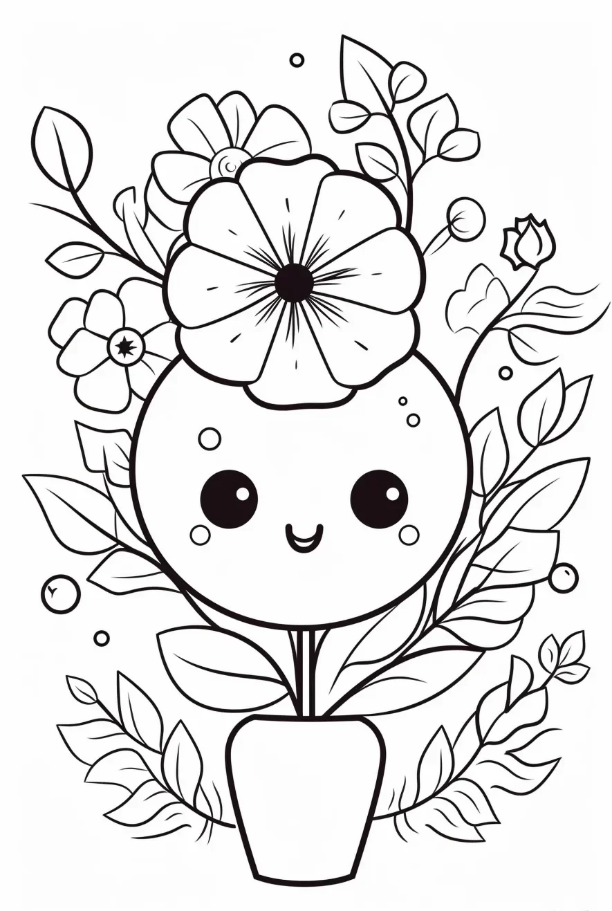 Free spring flower coloring pages for toddlers