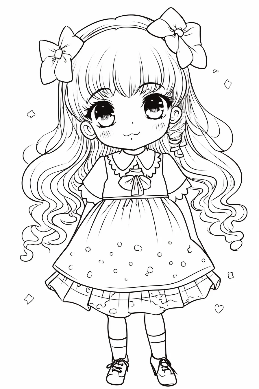 Girl coloring pages for kids anime