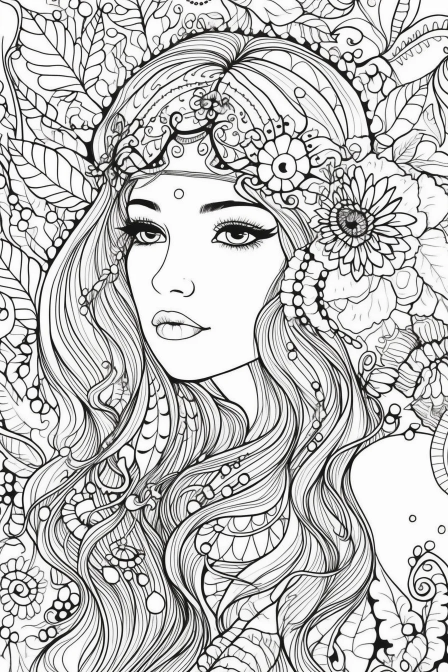 Girl cute coloring pages for teens