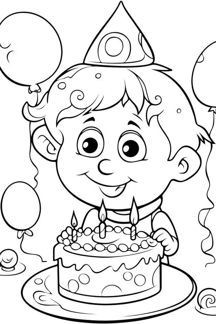 Happy birthday coloring pages boy