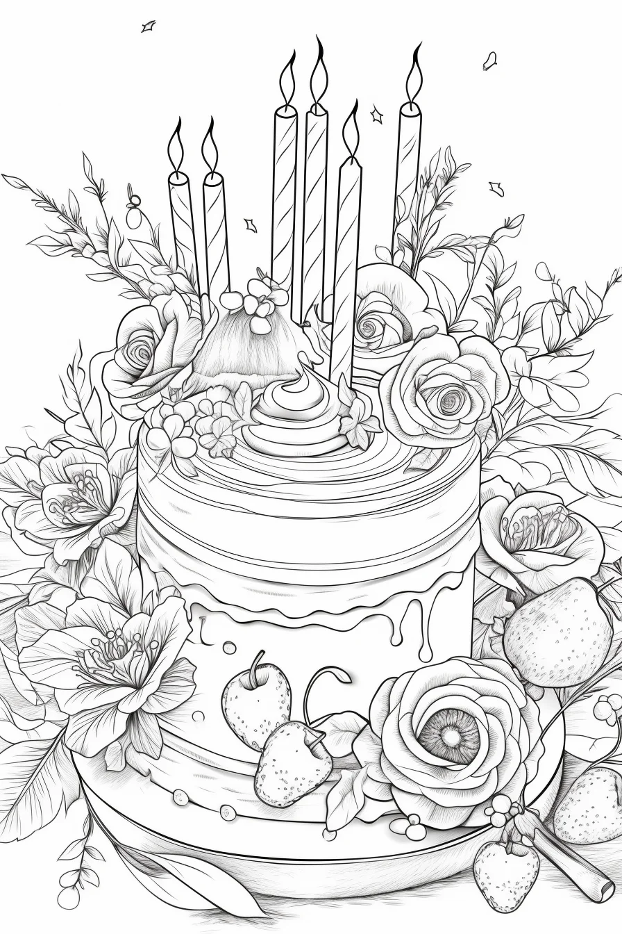 Happy birthday coloring pages for adults