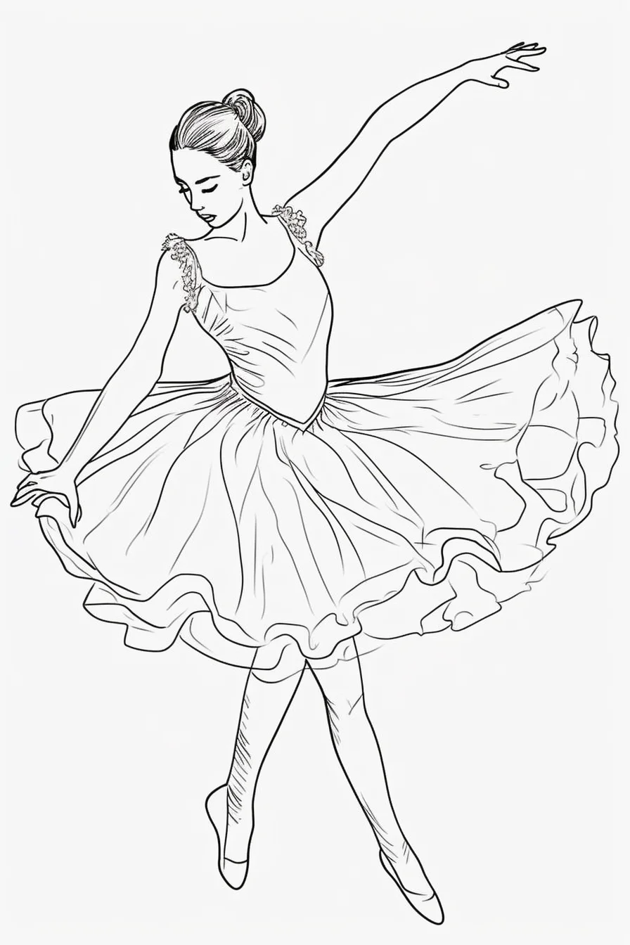 Hard ballerina coloring pages