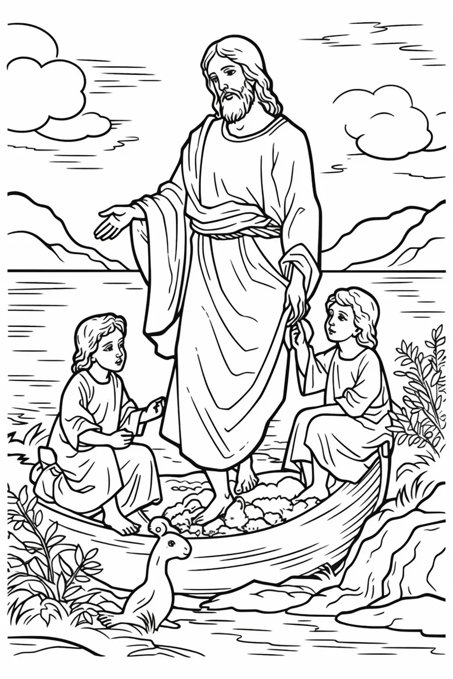 Jesus Coloring Pages For Kids Sunday School Free Printable