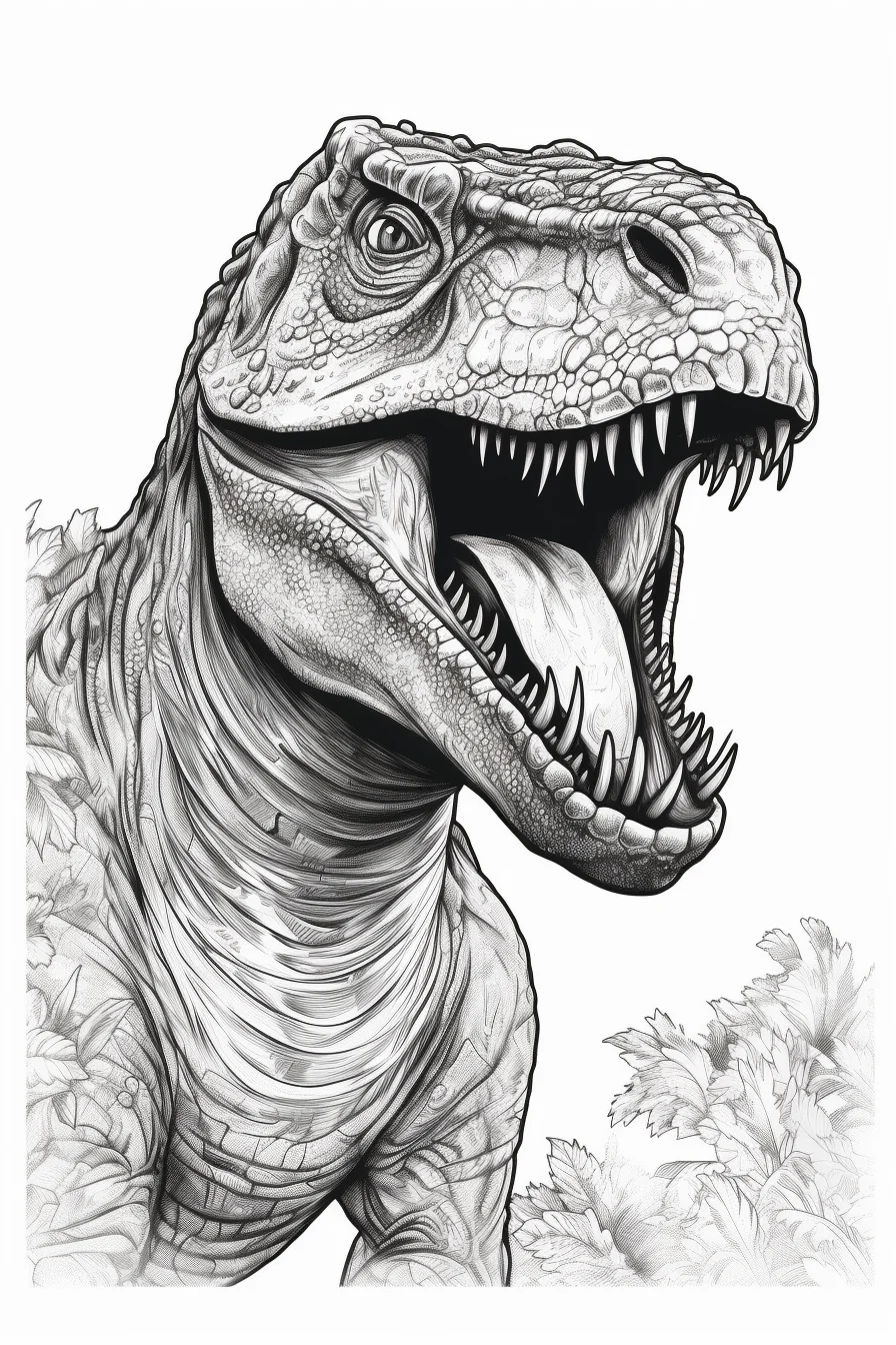 Jurassic world t-rex coloring pages free