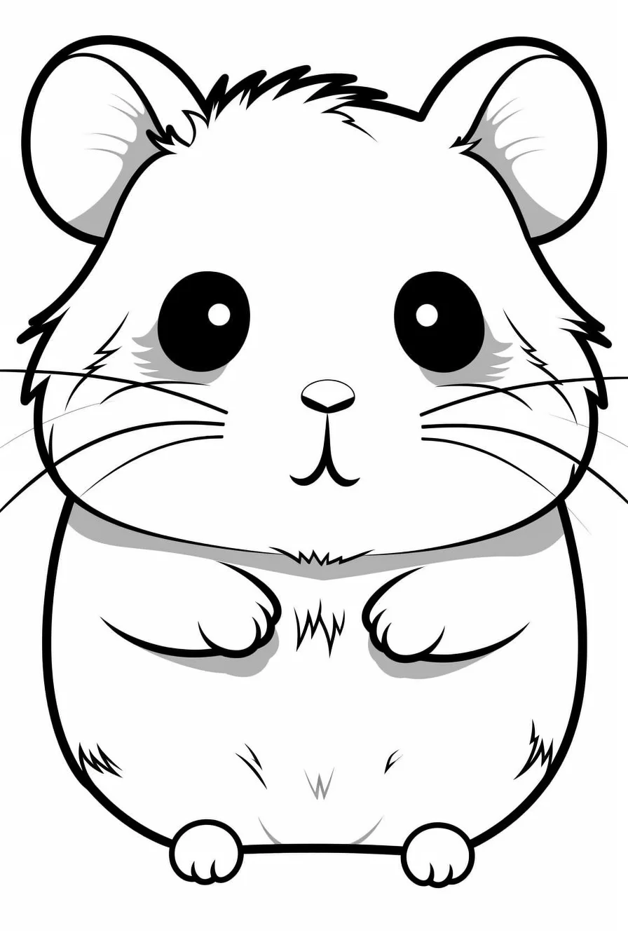 Kawaii Hamster Coloring Pages