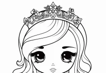 Kawaii baby princess coloring pages