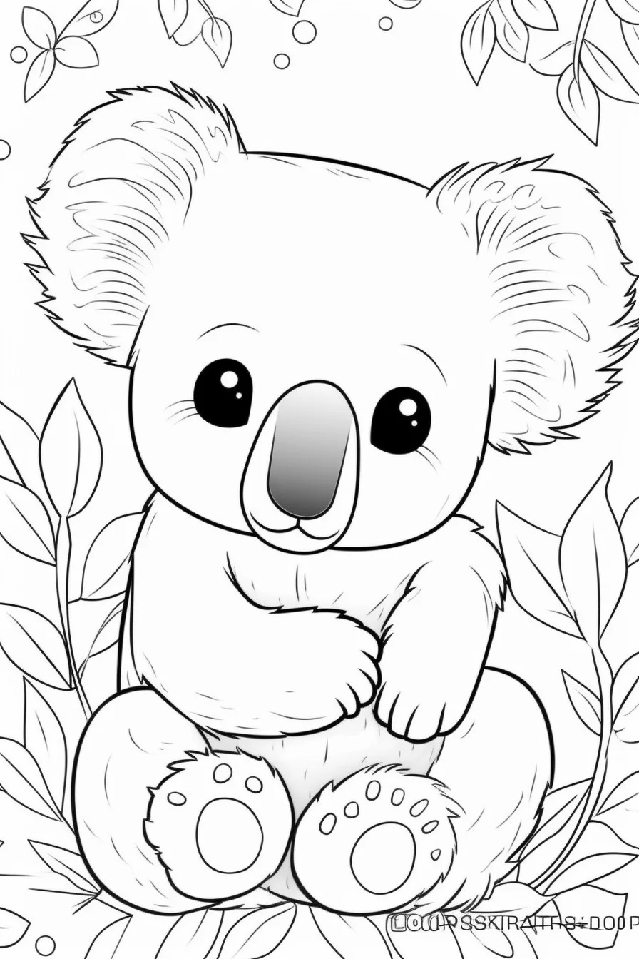 Kawaii koala coloring pages
