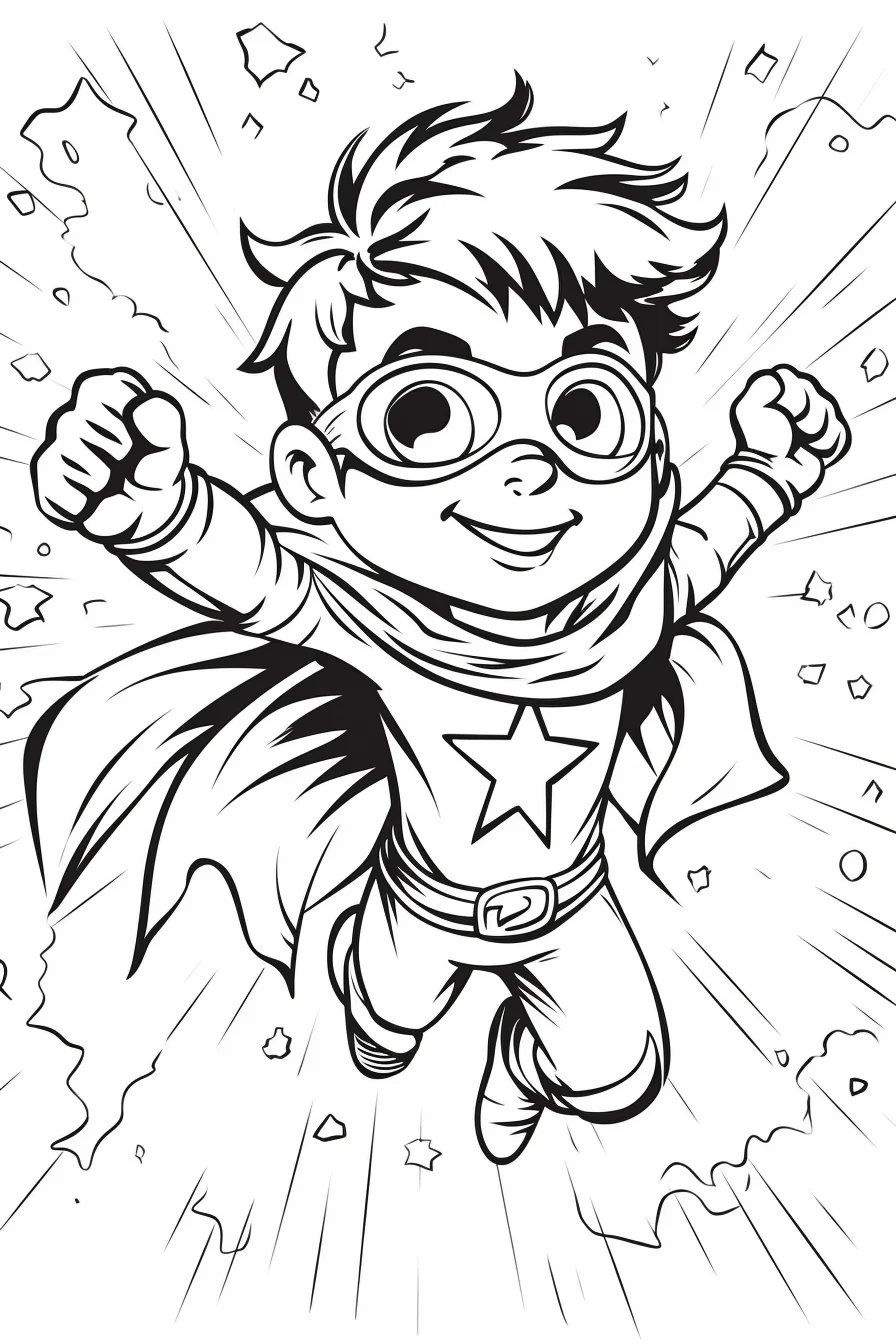 Kid superhero coloring pages for boys