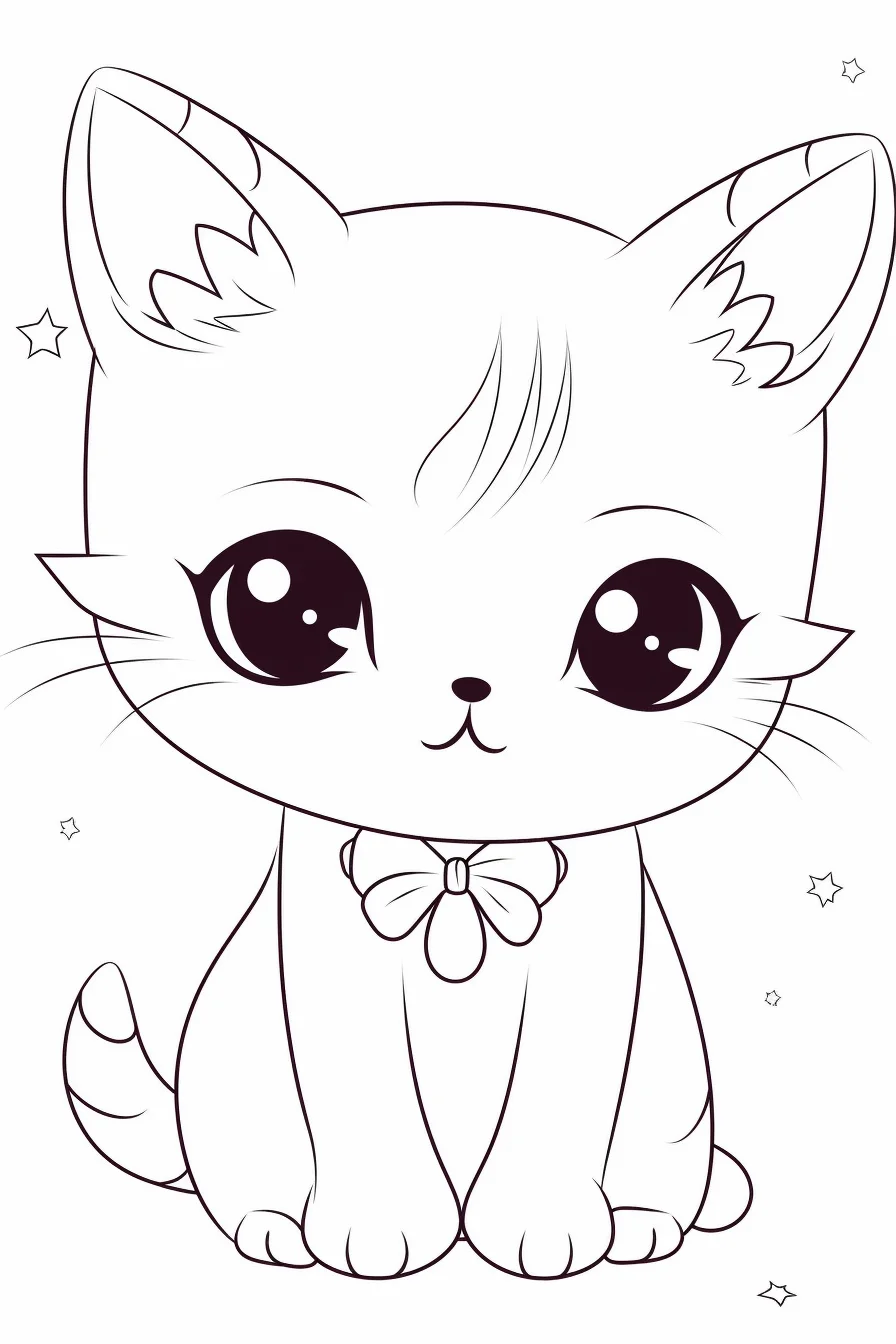 Kitty coloring page free