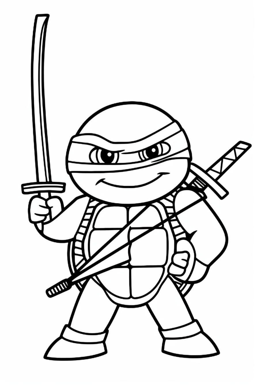 Leonardo Ninja Turtles Coloring Pages