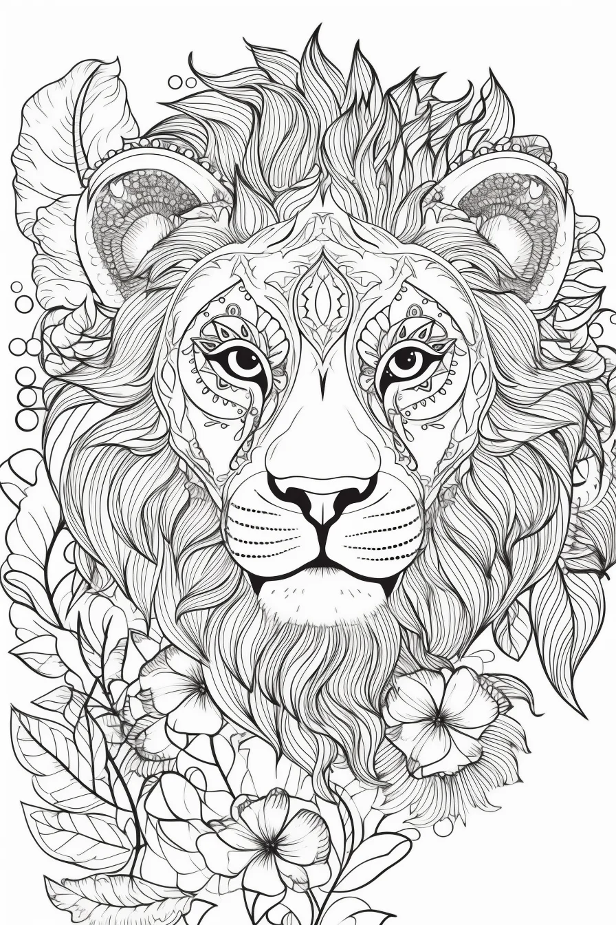 Lion coloring pages for boys