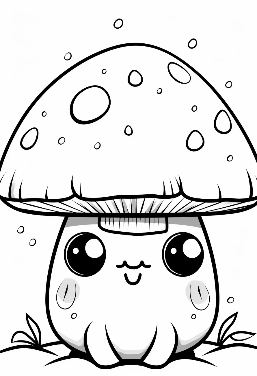 Mushroom coloring pages for kids free printable