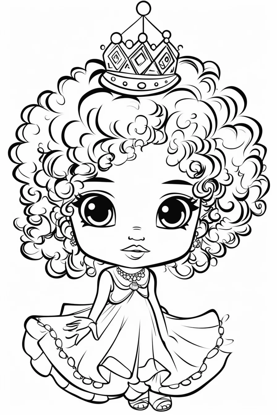 Natural hair black girl coloring pages