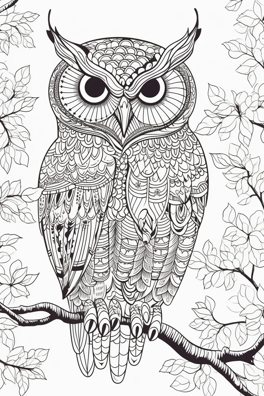 Owl coloring pages mandala