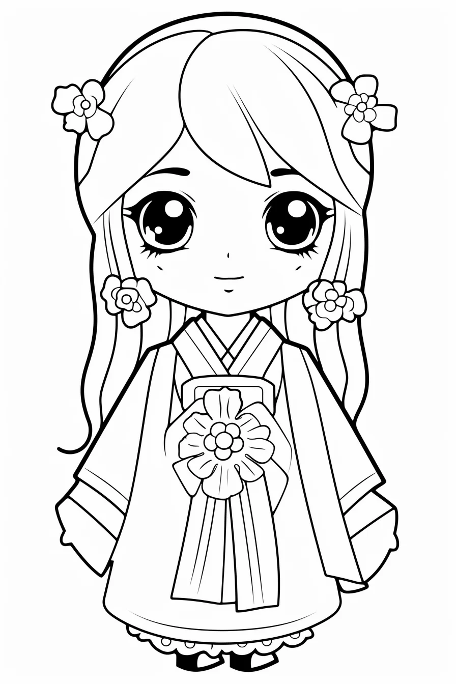 Paper doll doll coloring pages